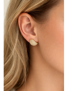 Çelik Küpe Taşlı Damla Gold Çelik Küpe Taşlı Damla Gold