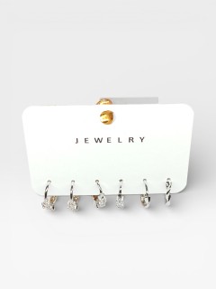 Çelik Küpe 6’lı Mix Gümüş Halka Küpe Seti Çelik Küpe 6’lı Mix Gümüş Halka Küpe Seti