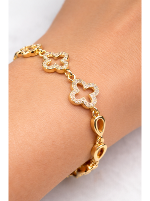 ÇELİK BİLEKLİK YONCA DESEN 14K VIP SERISI ÇELİK BİLEKLİK YONCA DESEN 14K VIP SERISI